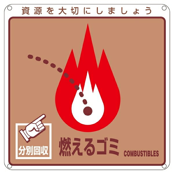 楽天市場 一般廃棄物分別標識 0mm角 1mm 表記 燃えるゴミ 安全標識 表示プレート 産業廃棄物に関する看板 廃棄物品目分別標識 ステッカー サインモール 楽天市場店