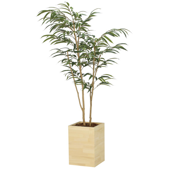 光触媒 人工観葉草木 造花 ウッドボックスショウナンゴム1.8 (高さ180糎) (2300A580) バス発着場設備 光触媒 人工観葉草木・造花・フェイクグリーン 立ち会い場(鉢型)用人工観葉草木 165糎以上