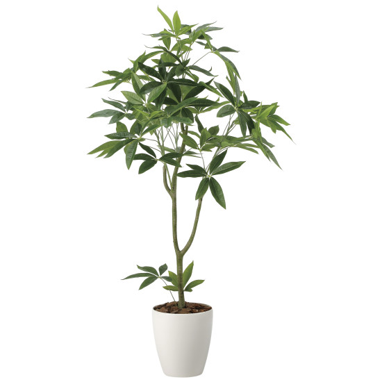 光触媒 人工観葉植物 造花 フレッシュパキラ1.35 (高さ135cm) (2321R300) 店舗用品 光触媒 人工観葉植物・造花・フェイクグリーン フロア(鉢型)用人工観葉植物 125～160cm｜サインモール　店