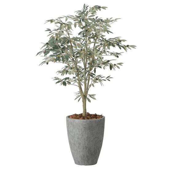 光触媒 人工観葉草木 造花 ナチュラルオリーブツリー1.5 (高さ150糎) (2423A600) バス発着場備品 光触媒 人工観葉草木・造花・フェイクグリーン 立ち会い場(鉢型)用人工観葉草木 125～160糎