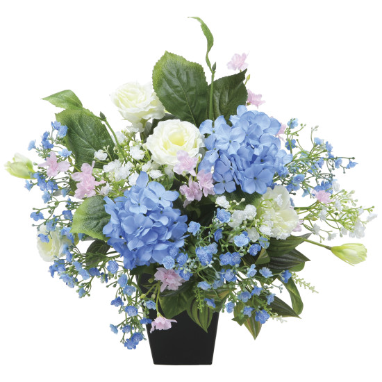 光触媒 人工観葉植物 造花 ファーストブルー (高さ44cm) (2539A100) 店舗用品 光触媒 人工観葉植物・造花・フェイクグリーン 造花(光触媒) テーブル(卓上)向け｜サインモール　店