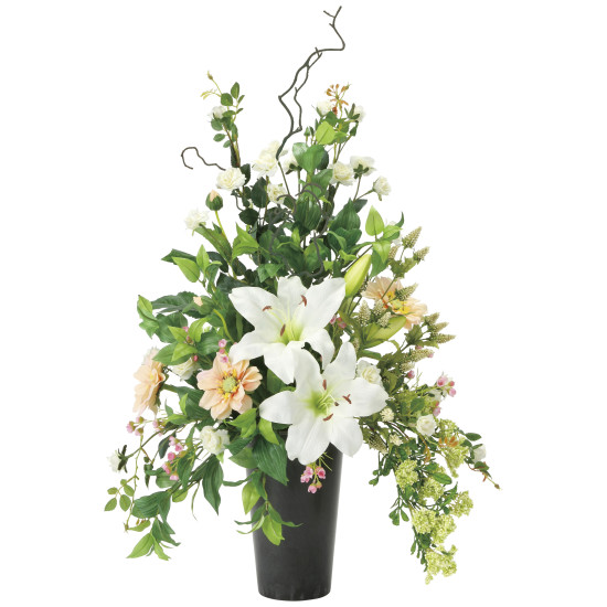 光触媒 人工観葉植物 造花 スタイリッシュカサブランカ (高さ82cm) (537R180) 店舗用品 光触媒 人工観葉植物・造花・フェイクグリーン 造花(光触媒) テーブル(卓上)向け|サインモール 店