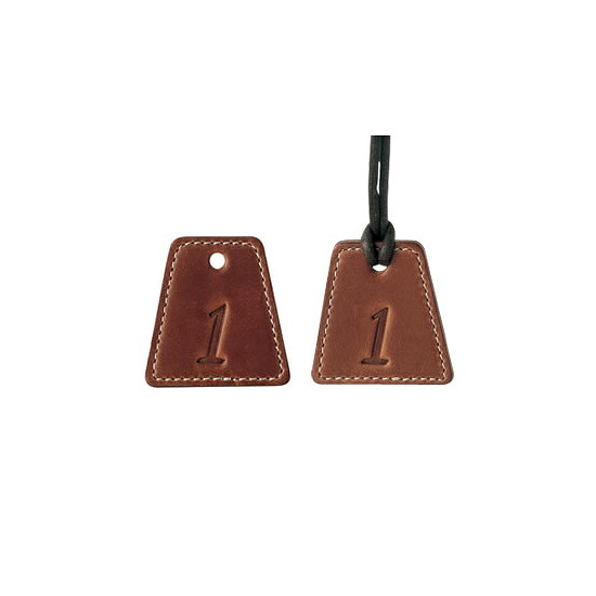 本革クローク札 紐付CP-71B 51～100茶 店舗用品 レジ周り備品 クロークチケット・クローク札