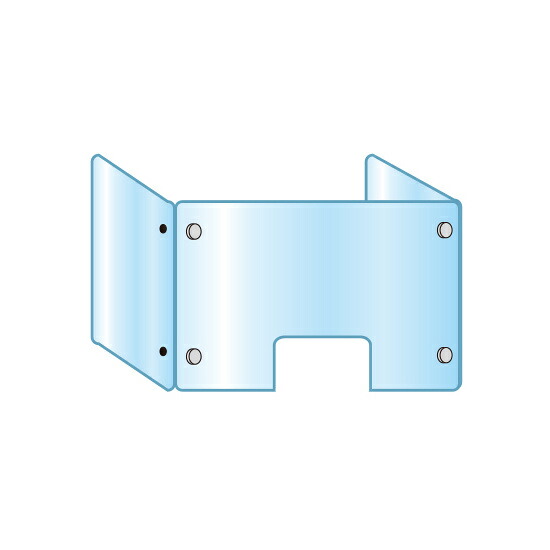 3面・コの字型アクリルパーテーション (飛沫感染プロテクションガード) 3面窓付 600×900×450 (APT3F-M600X900X450) 店舗用品 コロナ感染症対策用品 アクリル板・パネルガード