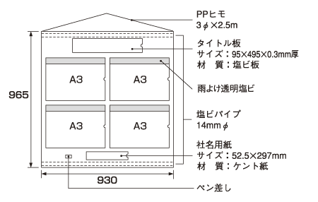 楽天市場 送料無料 フリー掲示板 防雨型 A3ヨコ用 4枚タイプ 色 緑 安全用品 標識 安全標識 管理表示板 サインモール 楽天市場店