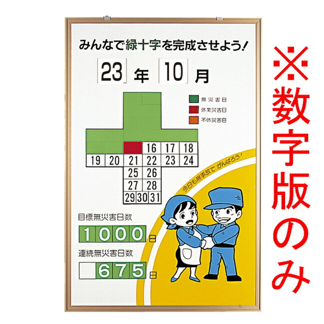 海外輸入 無災害記録表 数字板のみ 安全用品 標識 安全標識 サインモール 店w 配送員設置送料無料 Sinepulse Com