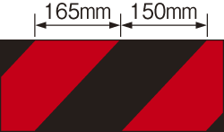 楽天市場 送料無料 蛍光反射トラテープ セパ付 黒 赤 150mm幅 10m巻 安全用品 標識 安全テープ サインモール 楽天市場店