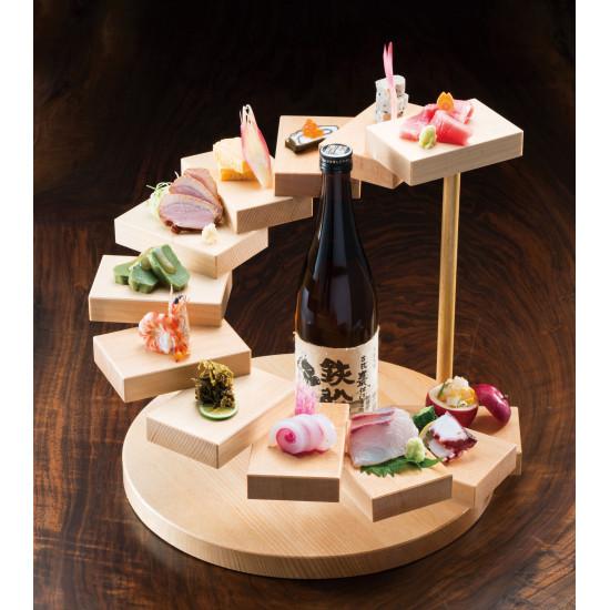 木製料理盛器足付 木製品 刺身宴会用具 尺6寸 48cm 下司付 リバーシブル Amazon.co.jp: 寿司・刺身盛台 木製 階段盛器 立体盛込 段々 お