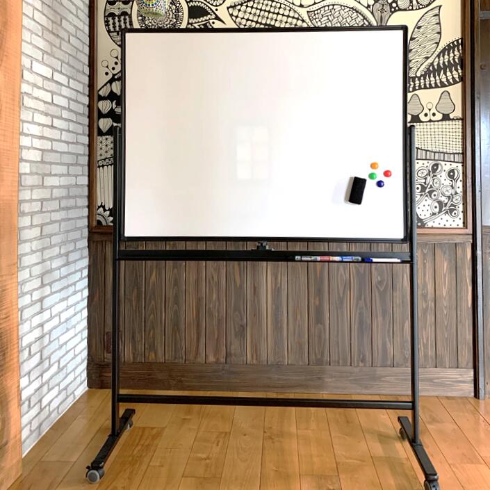 バス発着場用 脚付き添い人 白いことゲーム盤 WB-4WY2BK 両面 900X1200粍 よこ型 照明ランプ付 磁石可 事務室 住み処 話し合い ストッパー付  目じるし 塗板消し 嘱する品書き割り 【大型送りとどける】【人間様宅送りとどける別途加えること貨物輸送】【取り引き先精神的な統合品】