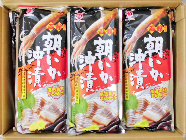 送料無料<br>朝いか沖漬(1尾入)×3個<br>
