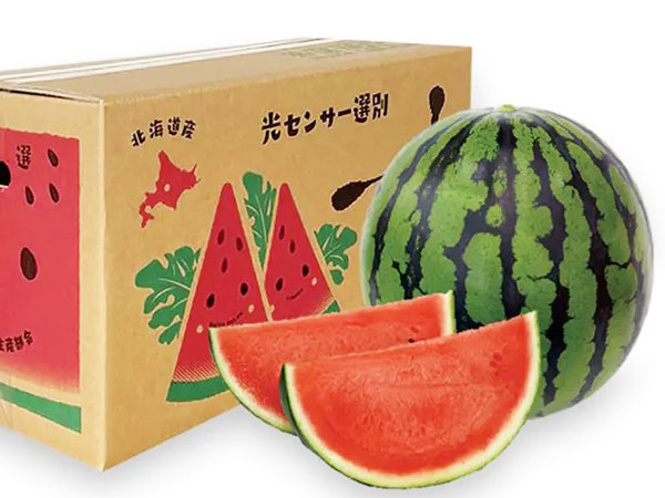 送料無料 ふらの西瓜（秀または優 2L・6～7kg)&times;2玉セット 北海道富良野産西瓜 出荷時期：7～8月｜北海道四季工房