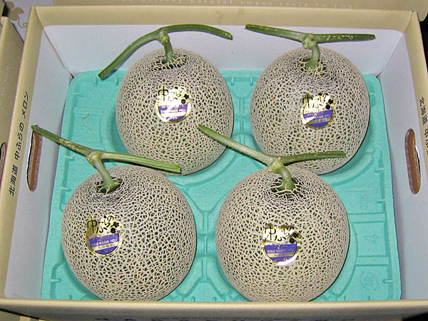 北海道北竜産 龍の鈴メロン（ひまわりメロン）秀 2kg×4玉<br>送料無料<br>出荷期間 7月中旬～8月下旬