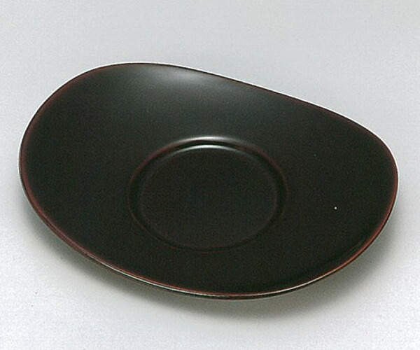 【漆器】●溜　光琳　小判茶托　5枚セット/漆器・おもてなし・御祝・ご祝儀・ギフト・贈り物・お茶会・茶托・御祝返し・内祝い｜漆器のしもむら