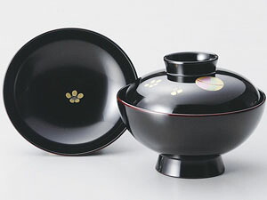 【越前塗師細工】てまり 吸いもの椀 溜 ５客仕掛ける /お吸いもの・お味噌汁・塗師細工・蓋付・仕掛ける・差し上げ物・見舞い客用・お正月備品・おもてなし