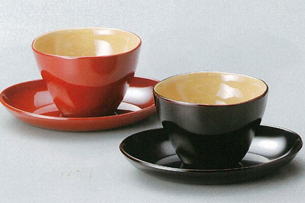【越前漆器】●フリーカップペア　溜と朱/ 漆塗・漆器・カップ・セット商品・木製・ギフト・プレゼント・御祝・母の日・父の日・結婚御祝