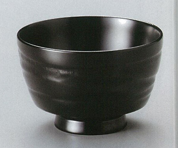 【越前漆器】地の粉　振袖汁椀　黒１客/汁椀・漆器・味噌汁　※返品不可