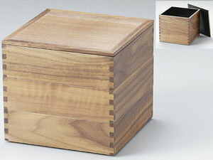 【越前漆器】ウオールナット60三段重　内黒/重箱