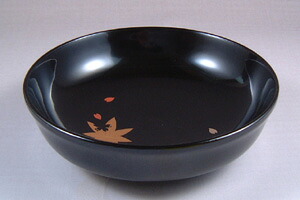平鉢　黒春秋蒔絵　/菓子器・器・木製・漆塗り・引き出物用・お返し・御礼・ギフト