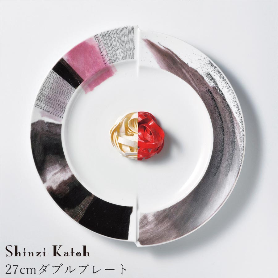 おしゃれ 大皿【Doppio Piatto 27cmダブルプレート】Shinzi Katoh レストラン食器 北欧 洋食器 かわいい studio010 美濃焼き ブランド 陶器 日本製 高級食器【丸東】【Silent-サイレント-】