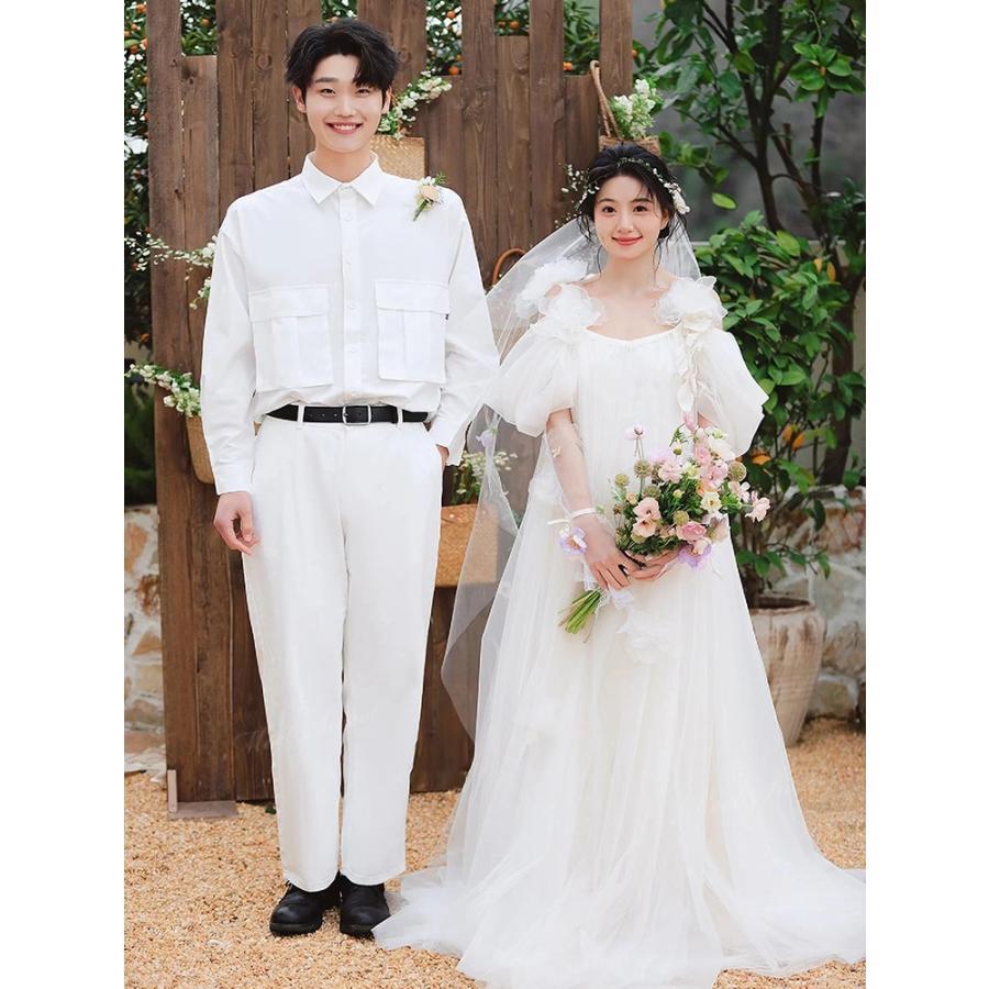 ウェディングドレス エンパイアドレス マタニティ ナチュラル チュール Aライン ロング 二次会 結婚式 披露宴 前撮り 発表会 花嫁 ウエディングドレス|シルエットセレクト