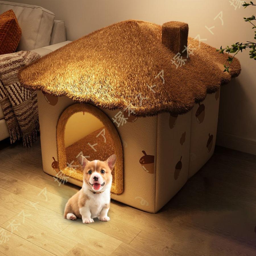 ドーム型ペットハウス 犬用 猫用 ペットベッド 折りたたみ式 ペット用品 犬猫用 隠れ家 防寒対策 室内用 屋内 超小型犬 小型犬 ペット用ベッド ペットソファー