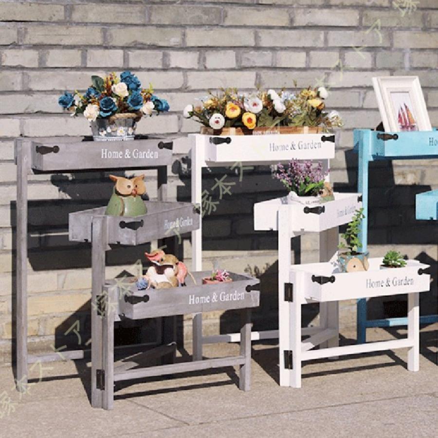 ガーデンラック 屋外 プランタースタンド フラワースタンド 室内 おしゃれ ガーデニング 花台 園芸 植物棚 盆栽 植木鉢 シンプル 複数の植物用 木製