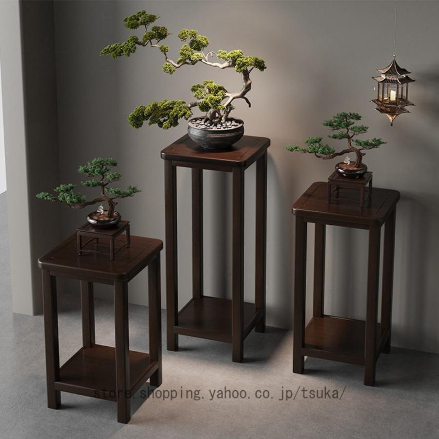 プランタースタンド 花台 園芸ラック 竹製品 フラワースタンド 観葉植物台 簡易テーブル 省スペース 室内 ベランダ 玄関 ブラウン リビング コンパクト 花瓶台