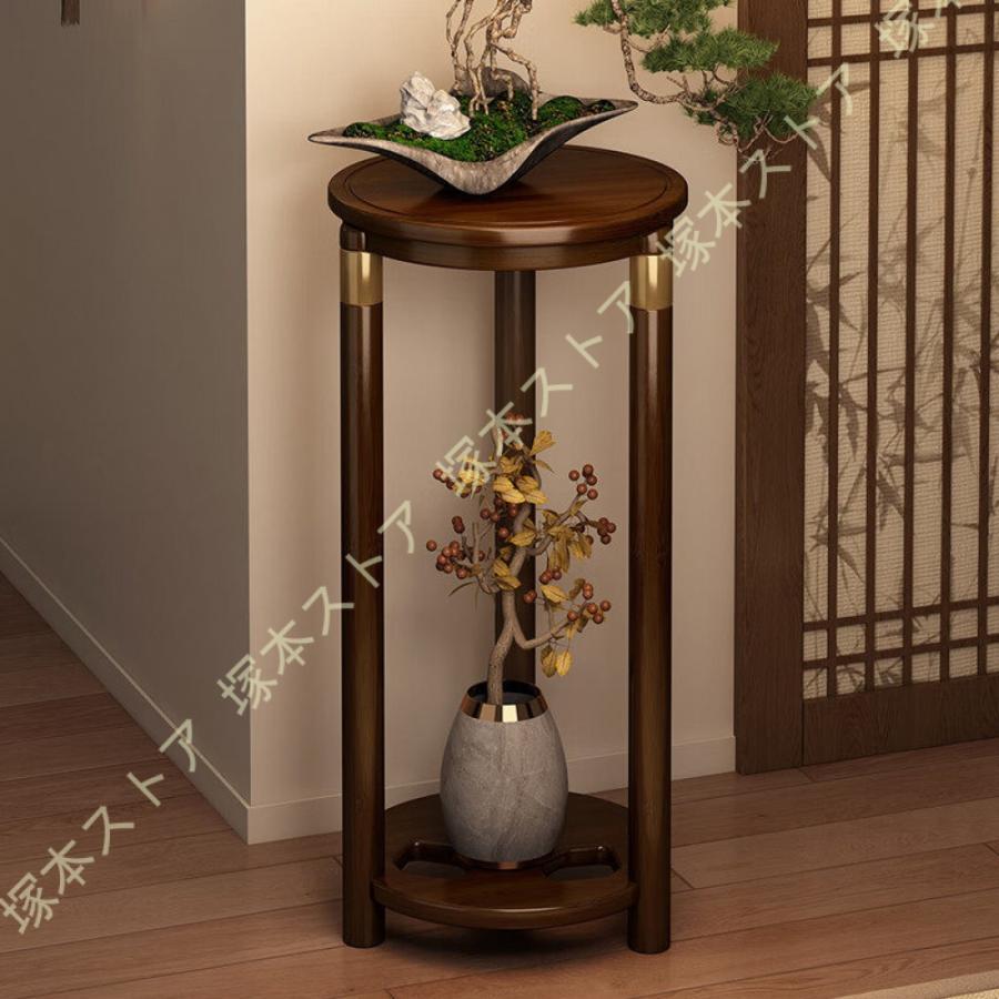 花台 プランタースタンド 竹製鉢スタンド 植木鉢スタンド 植木鉢棚 花置き棚 円形 軽量 ベッド ソファ サイド ミニ フラワースタンド 飾り棚 置台 丸型|シルエットセレクト