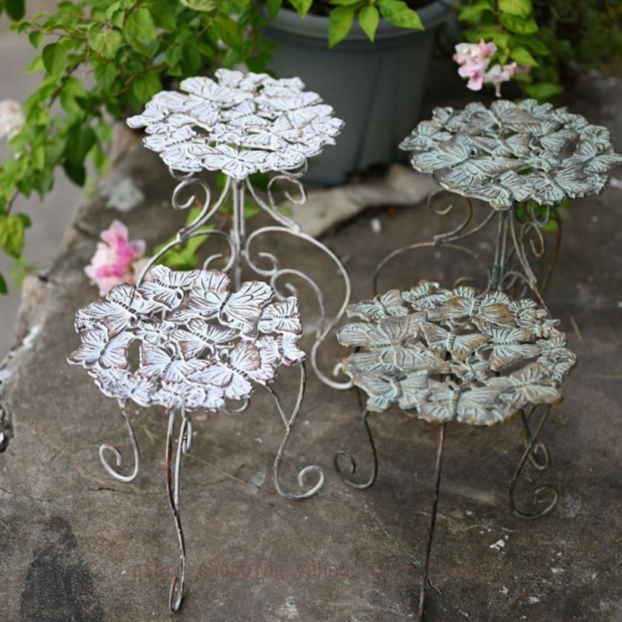 鉄アートフラワーポットホルダー 花台 園芸ラック フラワーラック おしゃれ プランターラック 屋外植物 フラワースタンド プランタースタンド 観葉植物 鉢植え｜シルエットセレクト