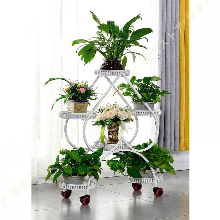 プランターベース 花台 アイアン 植木鉢 鉢 ポット スタンド フラワースタンド ハート型のプランタースタンド 置物台 観葉植物 鉢置き リビング ベランダ 玄関|シルエットセレクト