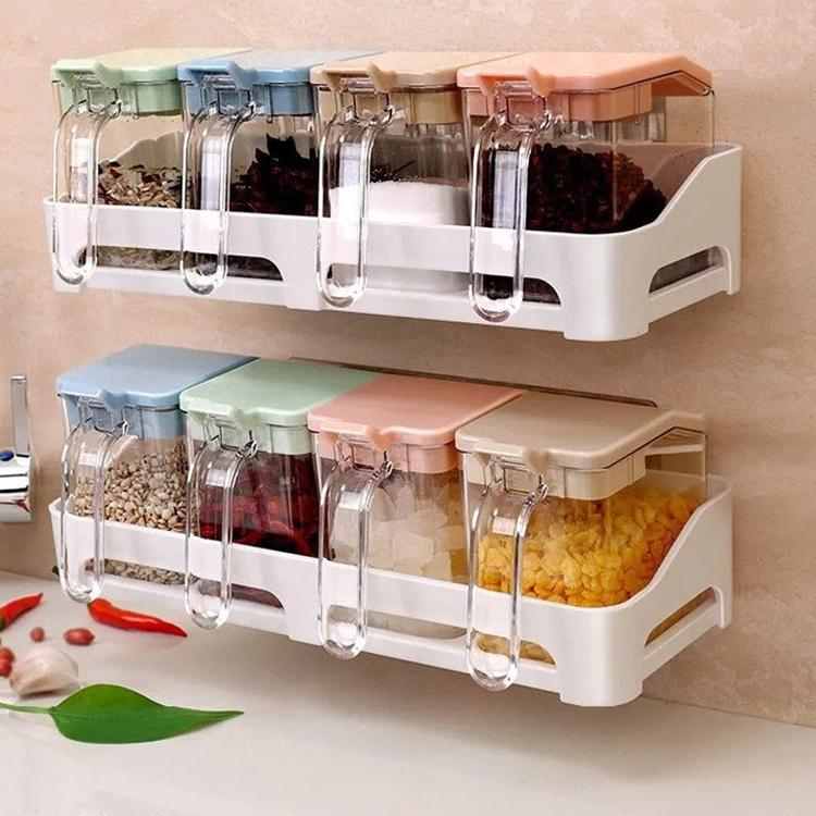 調味料入れ 調味料容器 ストッカー 収納ケース キッチン収納 セット 保存容器 スパイスボトル　塩 胡椒 香辛料 砂糖 醤油