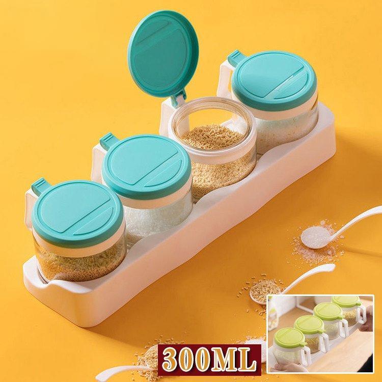 調味料入れ 調味料容器 ストッカー 収納ケース キッチン収納 ガラス 保存容器 スパイスボトル　塩 胡椒 香辛料 砂糖 醤油