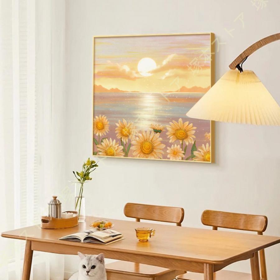 ひまわり 絵画 雛菊 チューリップ アートパネル 花 ビーチ ポスター インテリア 風景画 ウォールパネル 壁掛け装飾品 壁画 飲食店 開店祝い 風水 植物 壁掛け