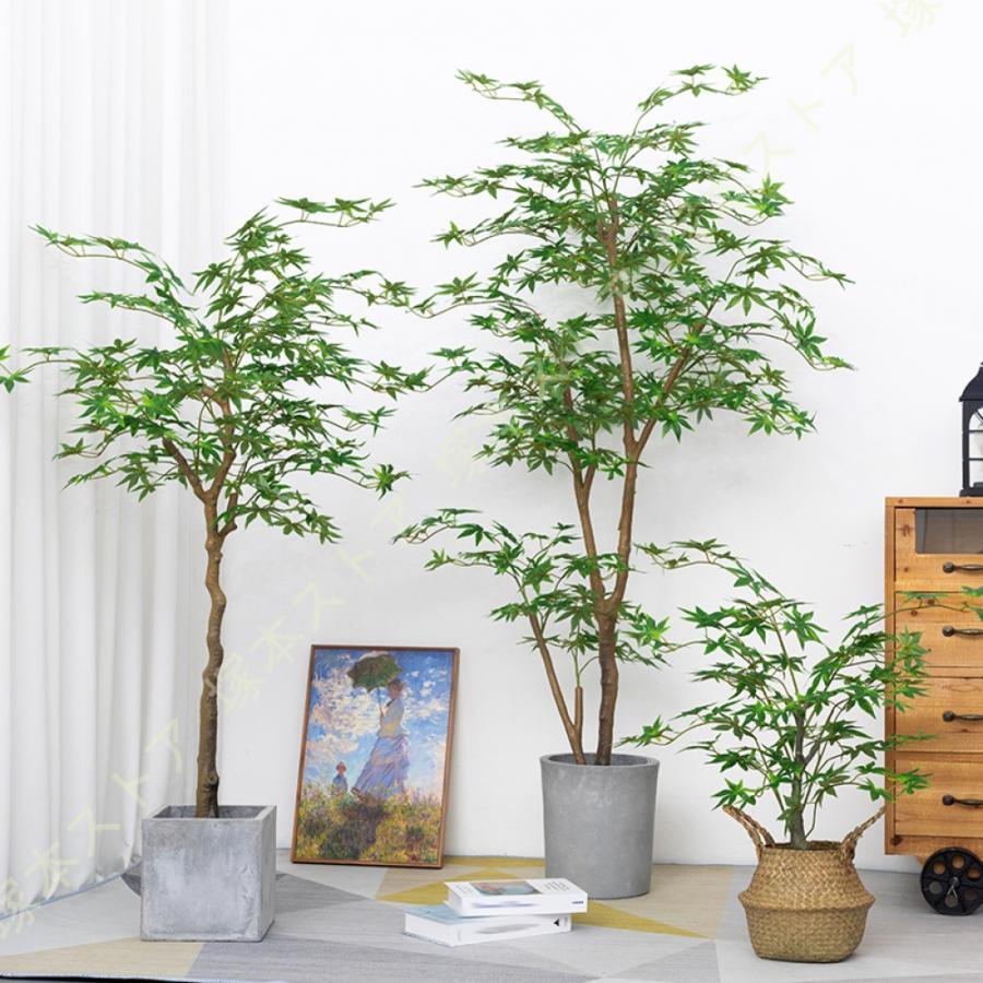 人工槭樹 もみじ 人工観葉草木 フェイクグリーン 鉢植え 造花 人工草木 室内装飾 飾り付け 取り計らういらず 水やり不必要 事務所 介護ホーム 飾り付け 人工観葉草木 人工観葉植物-花・観葉植物