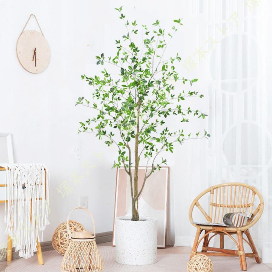 人工観葉植物 フェイクグリーン 鉢植え 1本入り 大型 人工植物 フェイク 造花 インテリア 屋内飾り 庭 玄関 百貨店 結婚 装飾 鉢体取り外し不可 エレガント