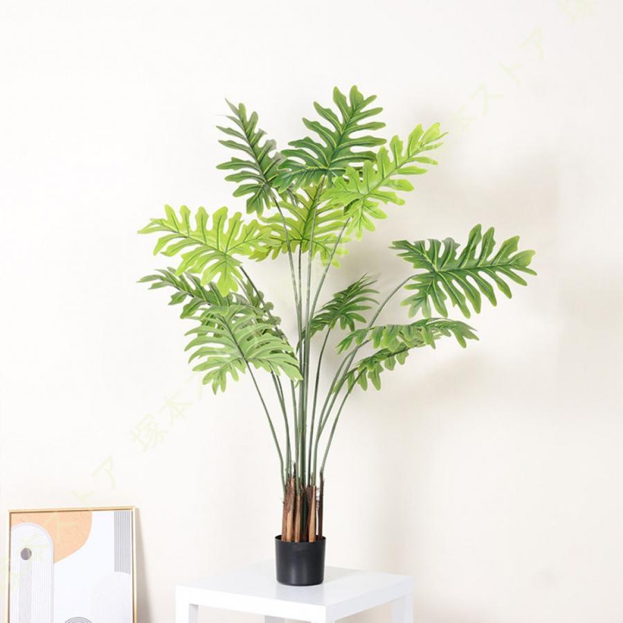 フェイクモンステラ 人工観葉植物 フェイクグリーン 金のなる木 幸運の木 人工植物 おしゃれ 玄関 リビング オフィス 室内用 インテリア 観葉樹 造花 飾り|シルエットセレクト