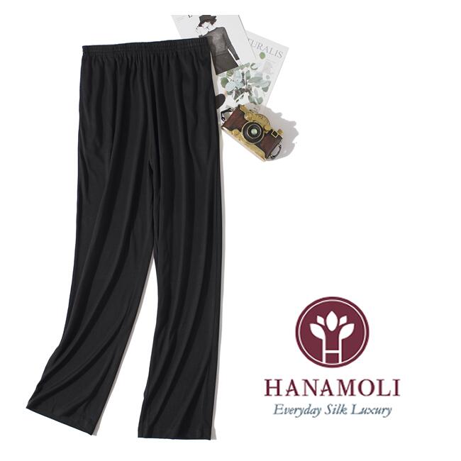 楽天市場】hanamori シルク100% ワイドパンツ ウエストゴム M、L 、LL