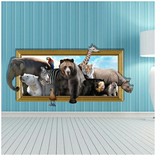 楽天市場 3d 動物の世界 トリックアートシリーズ ウォール