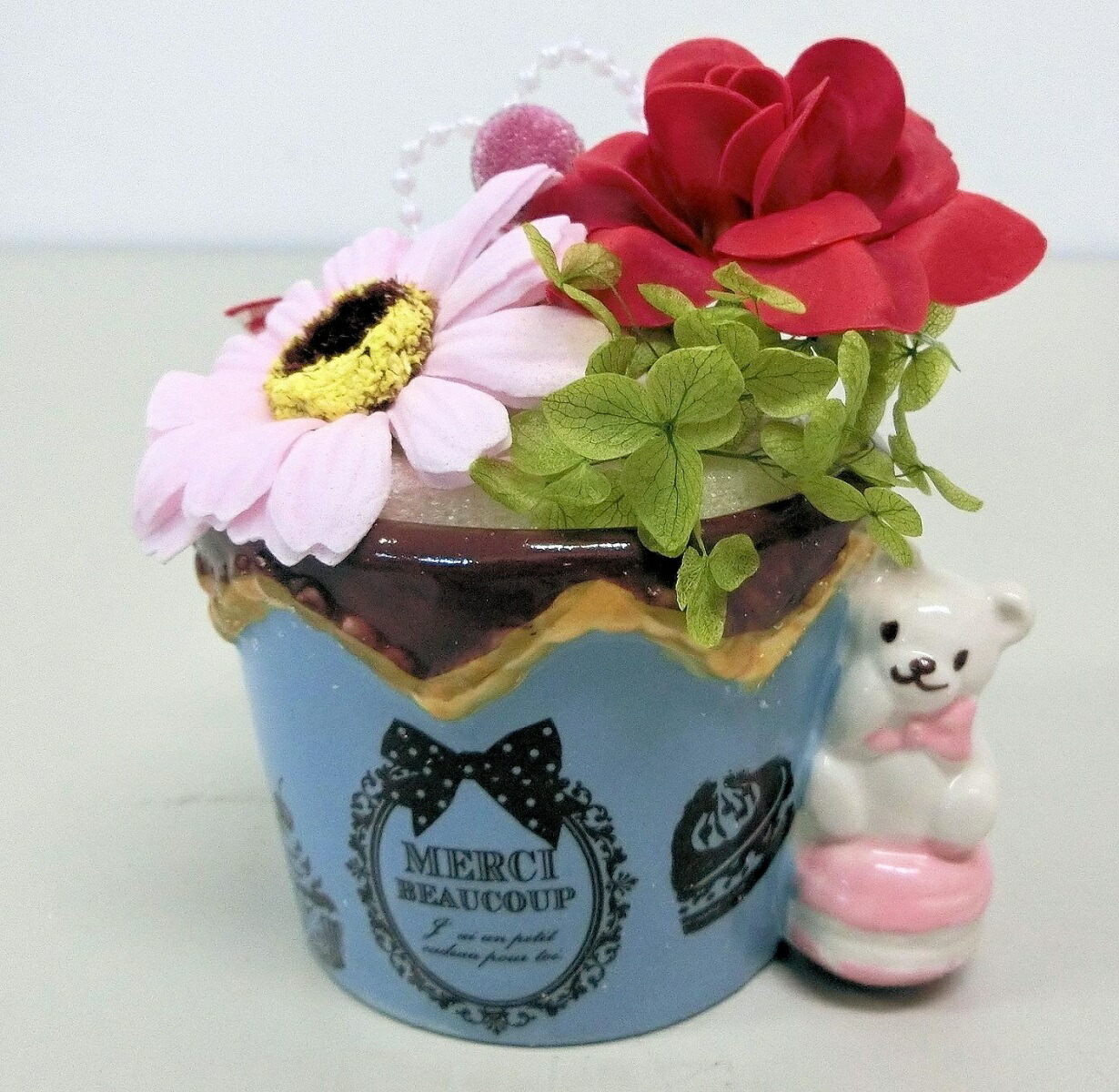 楽天市場】シャンボンドフルール【ピンクガーベラ＆レッドローズ