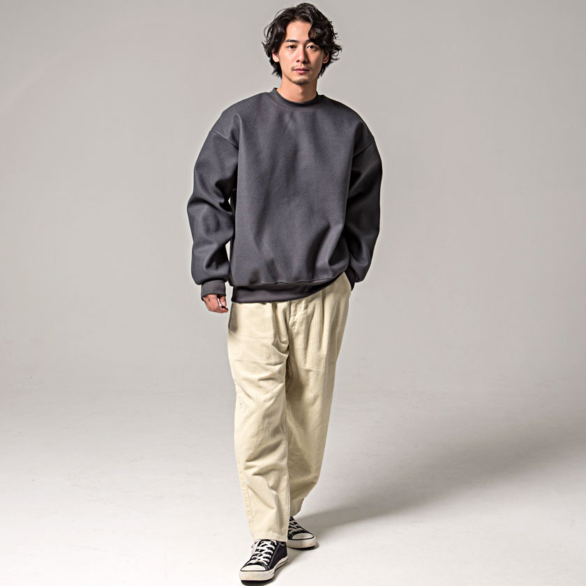 楽天市場 トレーナー メンズ 大きいサイズ メルトン ニット ブランド Cavaria キャバリア ニットメルトンクルーネック長袖ビッグトレーナー 全5色 あす楽対応 無地 ユニセックス ベージュ チャコール ダークグリーン ダークパープル モカ 秋 冬 Dtk Silver