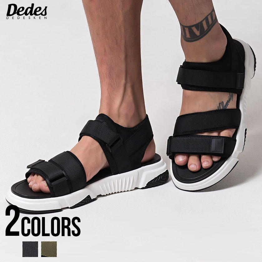 楽天市場 スポーツサンダル メンズ スポサン Dedes デデス スニーカーソールスポーツサンダル 全2色 あす楽対応 靴 シューズ 厚底 アウトドア スポーツ 軽量 ブラック カーキ 黒 M L Ll 夏 Silver Bullet シルバーバレット