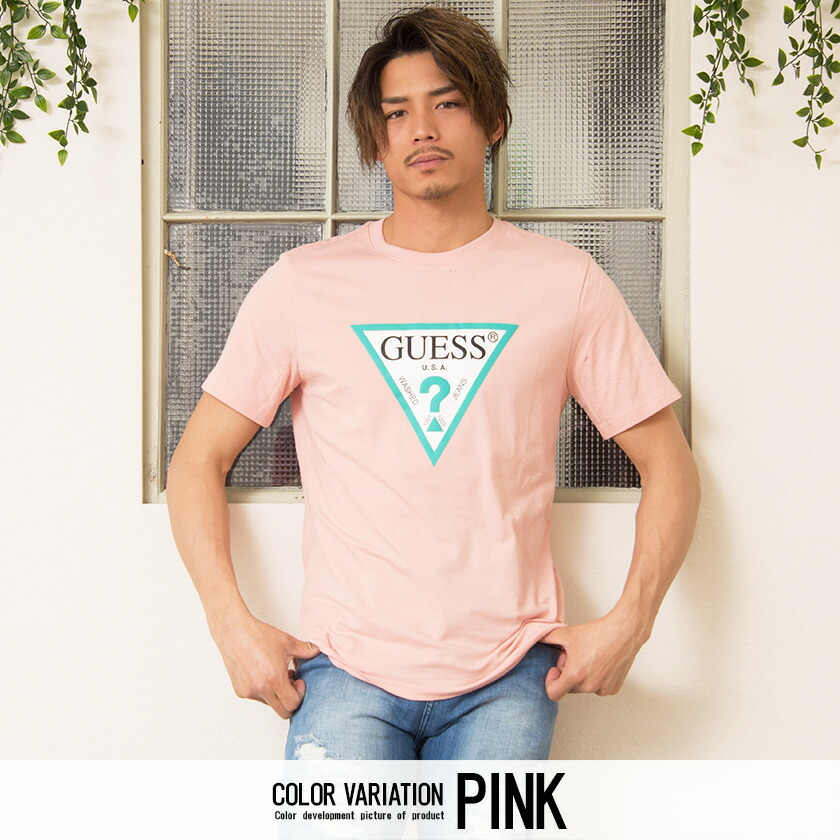 全日本送料無料 韓国の人気 Guess 斜線 カラー Collar Tシャツ 2色 クリアランス Condeseo Mx