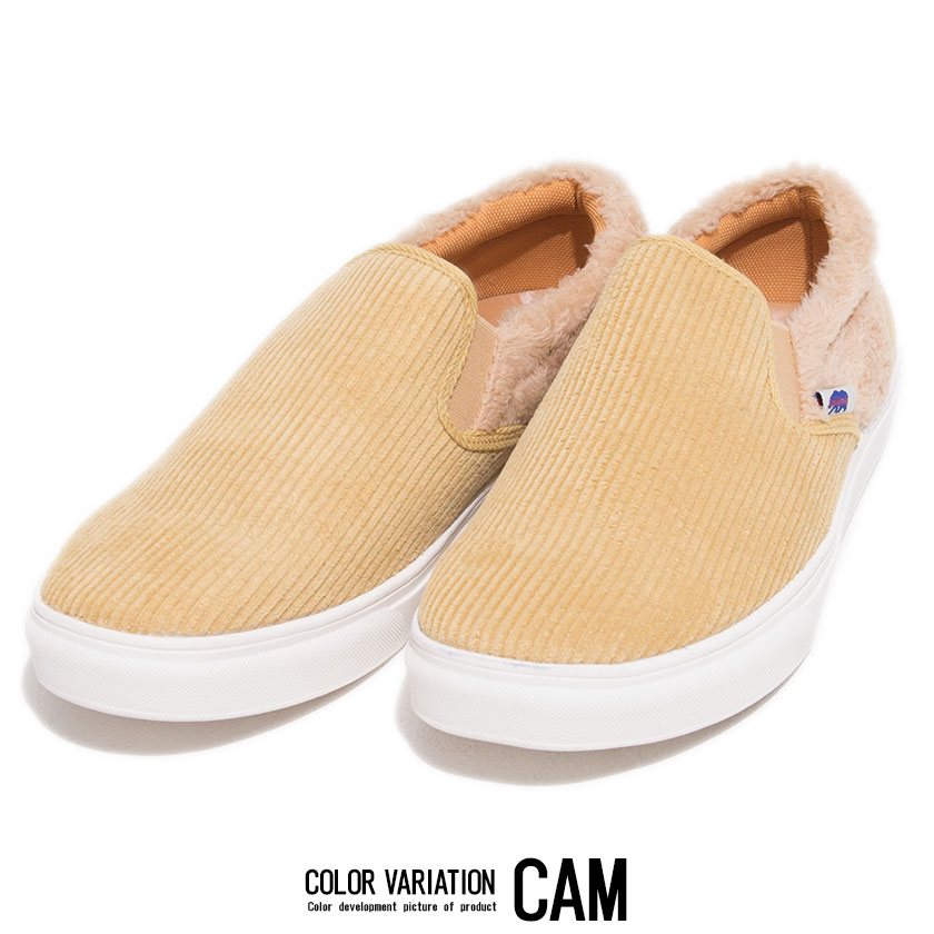 楽天市場 靴 スリッポン メンズ Sb Select シルバーバレットセレクト ボア付きコーデュロイスリッポン 全3色 あす楽対応 スニーカー スリップオン シューズ コーデュロイ ボア 切り替え 切替 25cm 27 5cm ホワイト キャメル ブラック Bitter系 ビター系 秋 冬 P10
