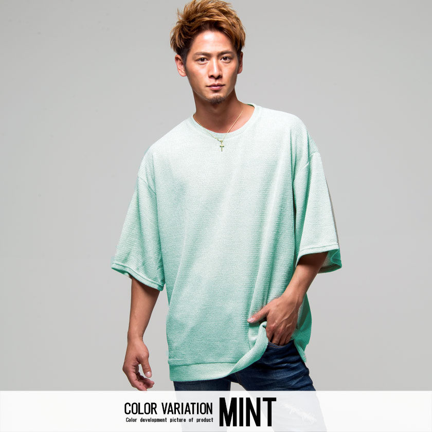 Sale ニット セーター メンズ サマーニット 大人 カジュアル ファッション 韓国ファッション ビッグシルエット ストリート系 大きいサイズ 五分袖 薄手 トップス 大きめ 無地 シンプル ブラック ホワイト グレー M L 春 夏 Vicci ビッチ あす楽対応 Lapapadulce Cl