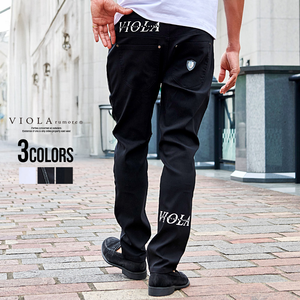 【送料無料】テーパードパンツ メンズ ブランド ゴルフパンツ おしゃれ 大人 ストレッチ 伸縮 スキニーパンツ VIOLA ヴィオラ ビオラ 細身 スリム ボトムス ズボン ブラック ホワイト 黒 白 M L XL LL 20代 30代 40代 ユニセックス 男性 男 服 春 夏 夏服 春夏