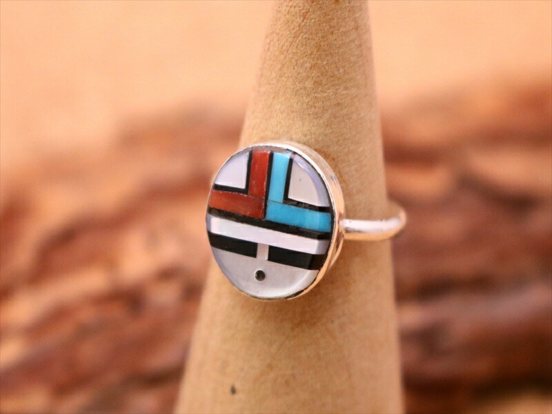 楽天市場】インディアンジュエリー ズニ族 カラーストーン インレイ