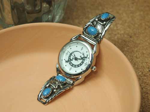 【楽天市場】インディアンジュエリー・ナバホ族 デニムラピス Ladies'ブレスウォッチ（腕時計）：インディアンジュエリー SILVER501