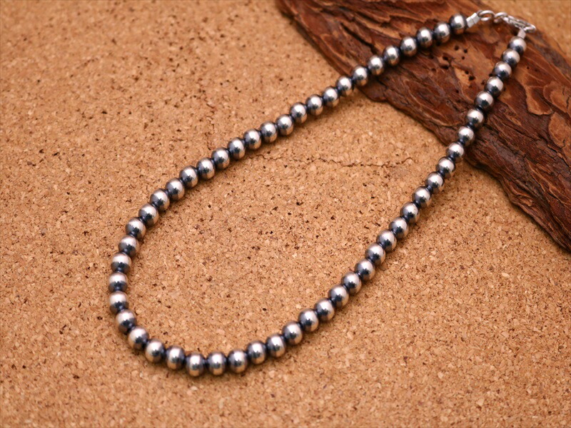 シルバー製　アリゾナターコイズ＆ナバホパールネックレス INDIAN JEWELRY - ナバホパール ターコイズ ショートネックレス