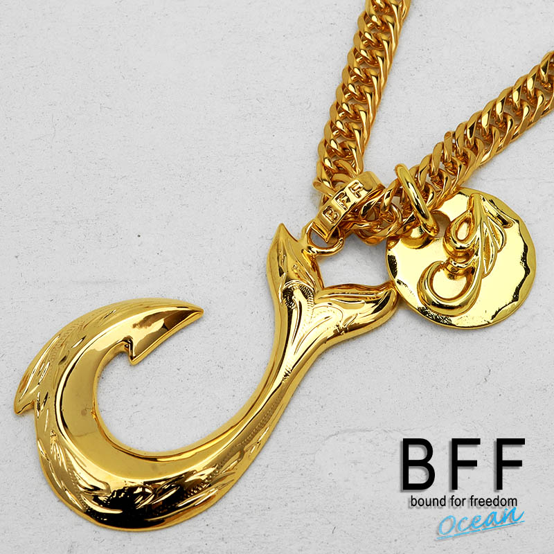 楽天市場】BFF ブランド フィッシュフックネックレス 18K GP ゴールド 