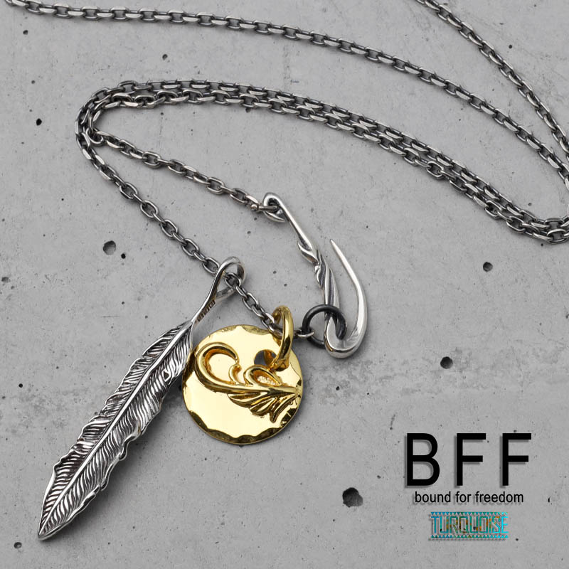 ＼ MAX20％OFFクーポン ／ BFF ブランド フェザーネックレス シルバー925 スモール ネイティブ インディアンジュエリー 羽根 メタルチャーム カスタム シルバーチェーン 金属アレルギー対応 専用BOX付属 父の日